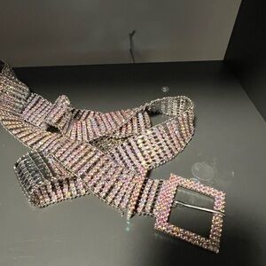 4 / $20 torrid Pink Crystal Bling Belt with Rhinestone Buckle